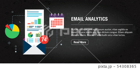 Email analytics, banner internet with icons in Email analytics, banner internet with icons in 54308365