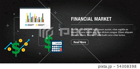 Financial market, banner internet with icons in Financial market, banner internet with icons in 54308398