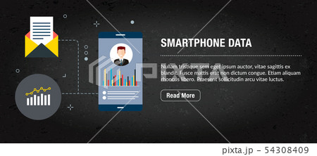 Smartphone data, banner internet with icons in 54308409