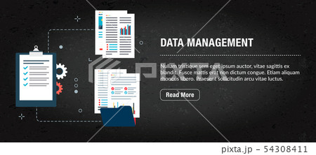 Data management, banner internet with icons in 54308411