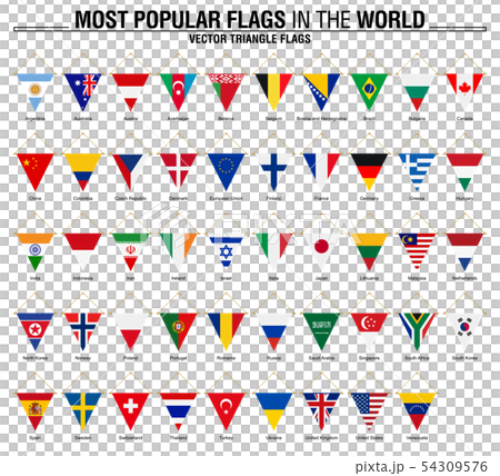 Collection of triangle flags, most popular world 54309576