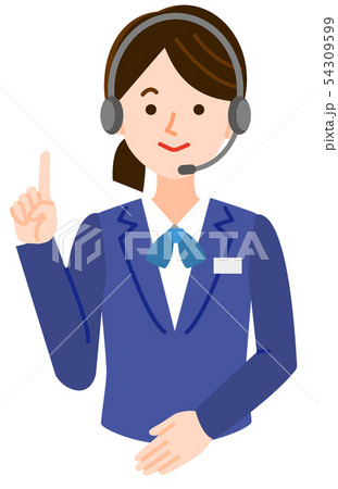テレフォンアポインター女性 　提案　線なし　イラスト 54309599