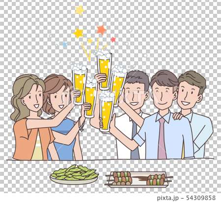 ビールとビジネスマンとolのイラスト素材 54309858 Pixta