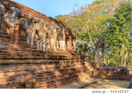 Elephant sculpture at Wat Chang Rob temple in 54310547