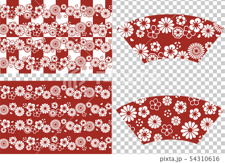 和風の花柄　セット 54310616