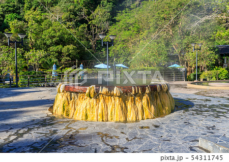 Famous hot spring well in Raksa Warin public park, 54311745