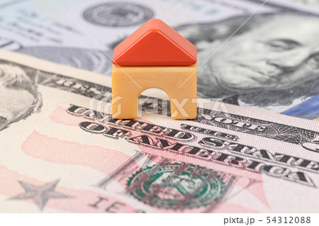 Mini model house on dollar money banknote concept 54312088