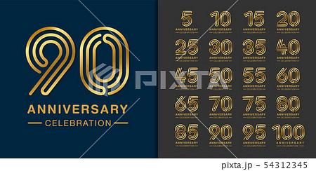 Set of premium anniversary logotype.  54312345