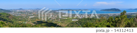 Phuket and Chalong Bay aerial panorama scenic view 54312413