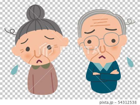 悩みを抱える老夫婦 悩みを抱える老夫婦 54312538