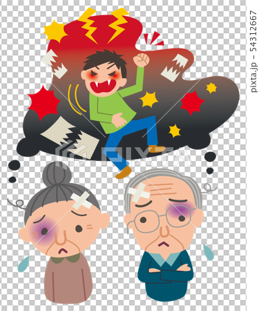息子の暴力に悩む老夫婦 54312667