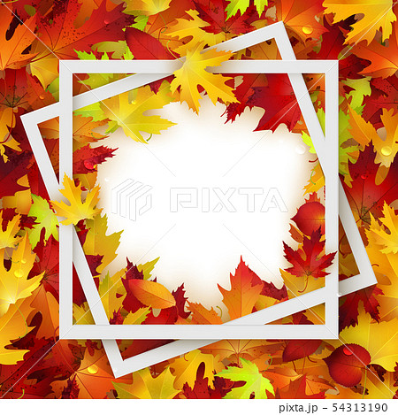 Autumn background design, realistic red and yellow 54313190