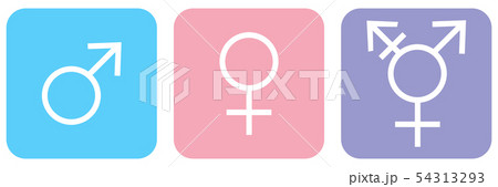 Gender identities icons set, male, female, 54313293