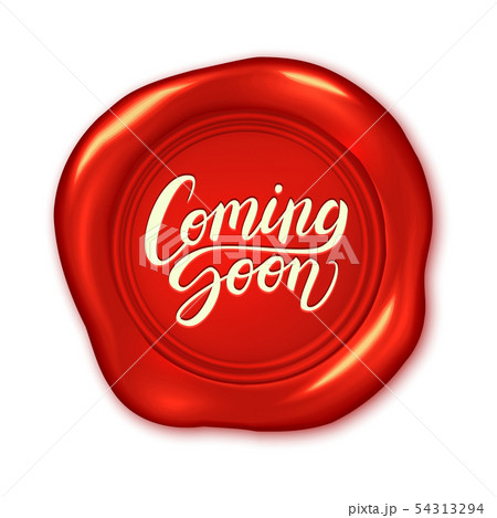 Coming soon advertisement, calligraphic text 54313294