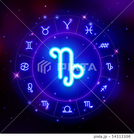 Capricorn Zodiac Sign Horoscope Symbol Vectorのイラスト素材
