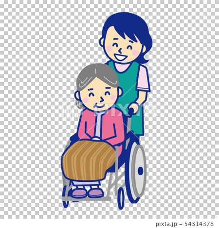 Carer woman wheelchair Carer woman wheelchair 54314378