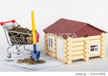 A trolley with money in the bills for an 54314469