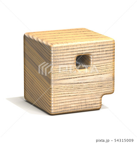Solid wooden cube font Letter P 3D 54315009