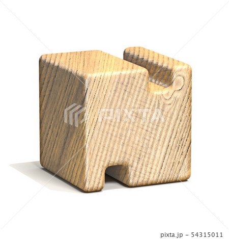 Solid wooden cube font Letter N 3D 54315011