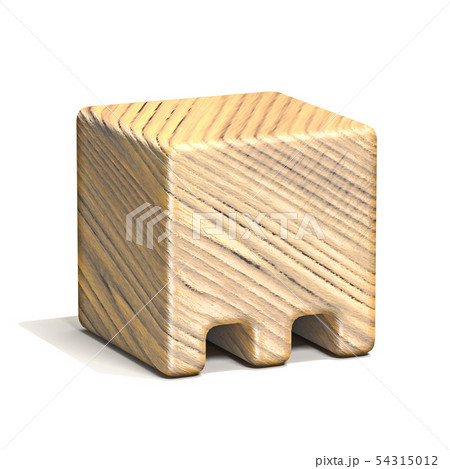Solid wooden cube font Letter M 3D 54315012