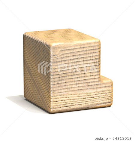 Solid wooden cube font Letter L 3D 54315013