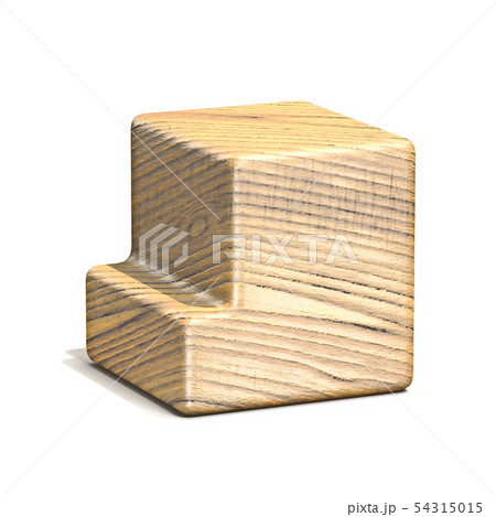 Solid wooden cube font Letter J 3D 54315015