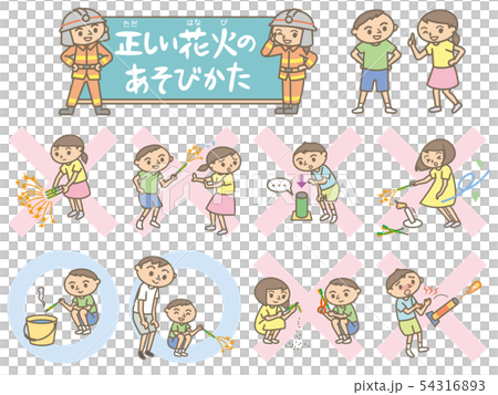 Summer Beware of fire How to play correct fireworks Summer Beware of fire How to play correct fireworks 54316893