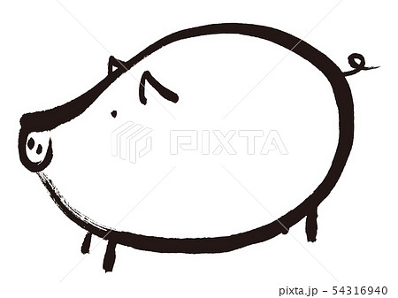 豚　水彩画 54316940