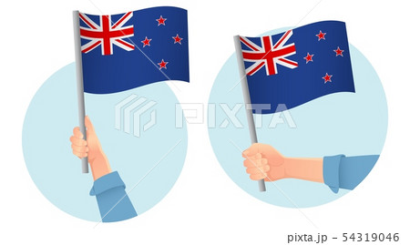 New Zealand flag in hand icon 54319046