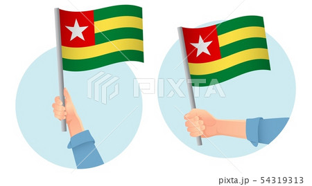 Togo flag in hand icon 54319313