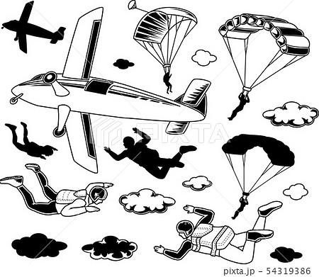Set of parachuting elements Set of parachuting elements 54319386