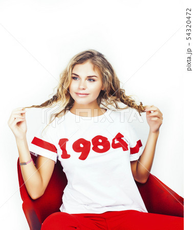 young pretty stylish hipster girl posing emotional isolated on white background happy smiling cool young pretty stylish hipster girl posing emotional isolated on white background happy smiling cool 54320472