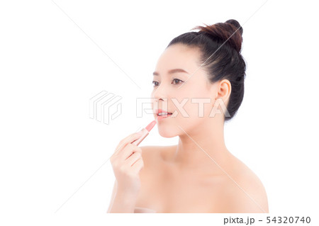 Beauty of portrait asian woman applying make up 54320740