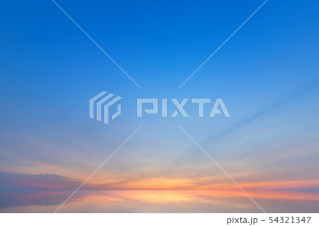 blue dramatic sunset sky texture background. 54321347