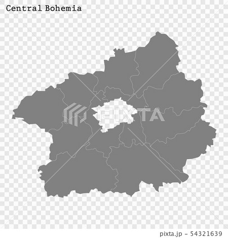 High quality map is a region of Czech republic 54321639