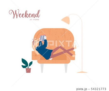 Girl reading book vector illustration 54321773