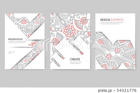 Flyers, brochures with abstract pattern templates set Flyers, brochures with abstract pattern templates set 54321776