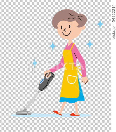 掃除　掃除機　主婦　イラスト 54322214