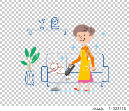 掃除 掃除機 主婦 イラスト 掃除 掃除機 主婦 イラスト 54322218