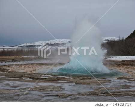 The outbreak of Strokkur Geysir at Golden Circle The outbreak of Strokkur Geysir at Golden Circle 54322717