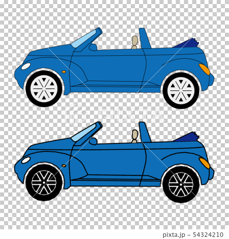 青いオープンカーのイラスト素材