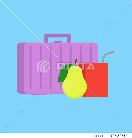 Cartoon Color School Lunch Food Box. Vector 54324366