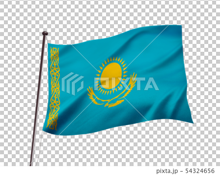 カザフスタンの国旗イメージのイラスト素材