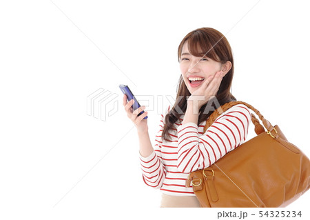 スマホと若い女性 スマホと若い女性 54325234