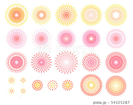 打ち上げ花火のイラストセット 54325287