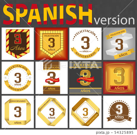 Spanish set of number 3 templates 54325895