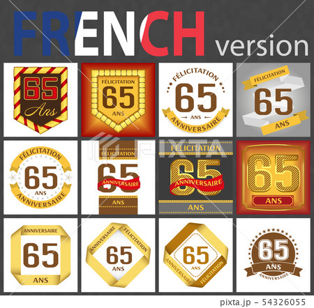 French set of number 65 templates 54326055