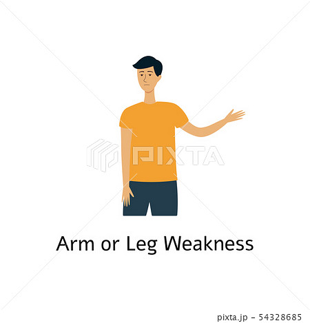 Arms and legs weakness as a stroke symptom flat vector illustration isolated. 54328685