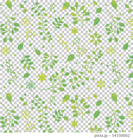 Nordic watercolor style plant pattern (yellow green base) 54330002
