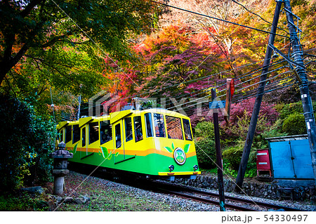 東京 紅葉の高尾山 ケーブルカー 54330497